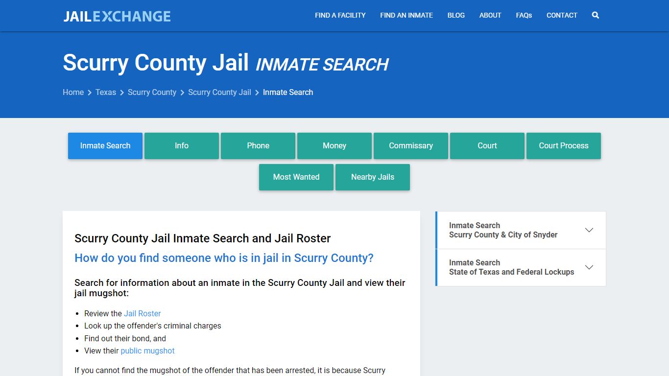 Inmate Search: Roster & Mugshots - Scurry County Jail, TX - Jail Exchange